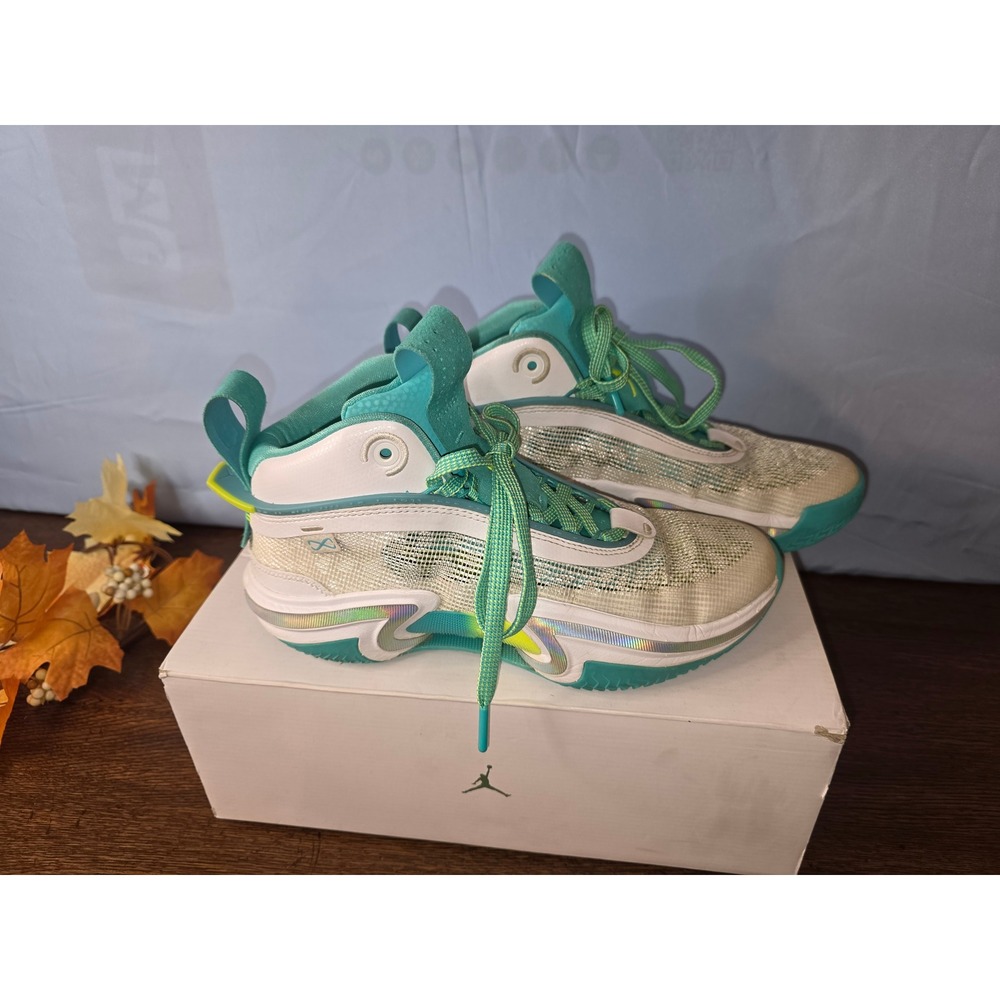 Jordan XXXVII (37) Basketball Shoes White Green Kids Sneakers